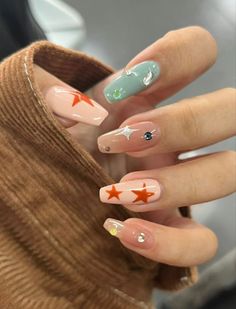 Aesthetic Star, Hippie Nails, Nails Aesthetic, Minimal Nails, Glow Nails, Cute Gel Nails, Soft Nails, Heart Nails