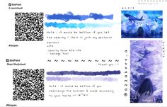 an image of some type of blue and white text on a page with qr code