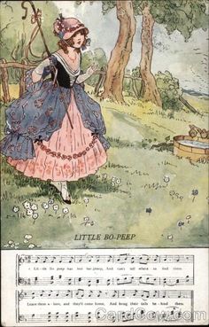 an old sheet music cover with a little bo pee playing the violin in front of a tree