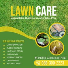 the lawn care flyer is shown