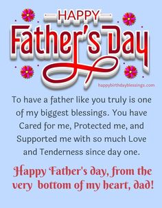 a happy father's day card with flowers