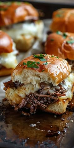 French Dip Sliders [40 Minutes] – Chasety French Dipped Sandwiches, Beef Dip Sliders, Cafe Appetizers, French Onion Sliders, Football Sandwiches, Gourmet Sliders, Easy Meals For A Crowd, Tournament Food, French Snacks