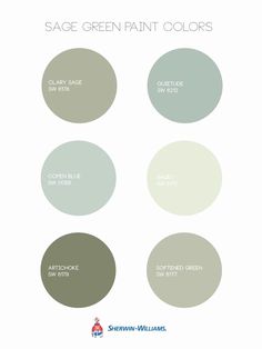 four shades of sage green paint colors with the words sage green paint colors on them