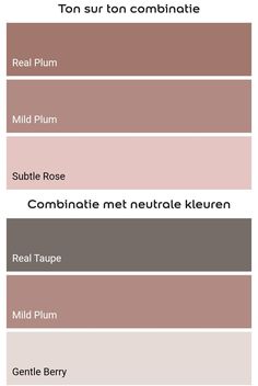 the different shades of paint that can be used for walls and ceilings in various rooms