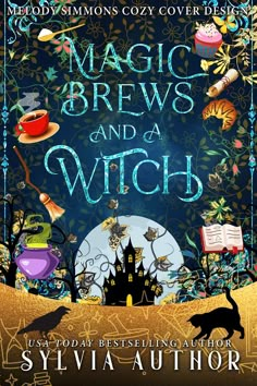 a book cover for magic brews and a witch