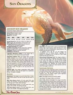 an image of the sun dragon on top of a page with information about its surroundings