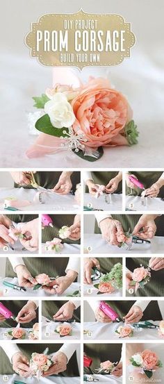 the instructions to make a flower arrangement with pink and white flowers, including peonies