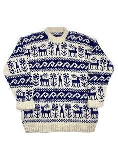 (eBay) Really heavy and durable hand-knitted wool sweater. 100% Pure Wool. Shoulder to shoulder - 70 cm ( 27.5). Mens Christmas Sweater, Colorwork Sweater, 50s Sweater, Christmas Knits, Deer Sweater, Deer Winter, Gay Christmas, Vintage Christmas Sweater, Cute Christmas Sweater