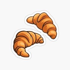 two croissants stickers sitting on top of each other