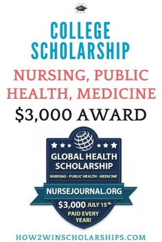 a poster for the nursing and medical school's college health award program, which includes $ 3, 000 dollars per month