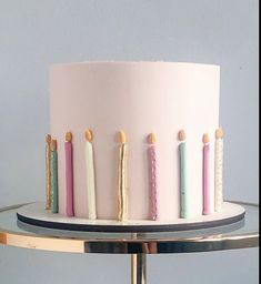 there is a cake with candles on it