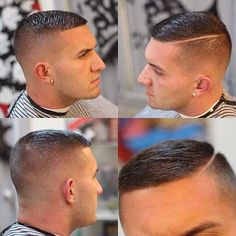 High and Tight Hairstyle - Skin Fade with Hard Side Part Black Haircut Styles, High And Tight Haircut, Military Haircut, Mens Haircuts Fade, Corte De Cabelo Masculino, Mens Haircuts Short, Crew Cuts, Boys Haircuts, Mens Hairstyles Short