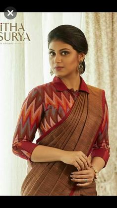 Blouse Designs High Neck, Cotton Saree Blouse Designs, Cotton Blouse Design, Saree Blouse Neck Designs, Blouse Design Images, Sari Blouse Designs, Blouse Designs Indian, Simple Blouse Designs