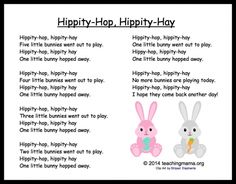 an easter poem with two bunny rabbits and the words happy hoppy - hoppy - hay