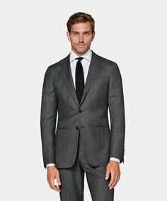 Crafted with a lightly padded shoulder and cut to a regular fit, this elegant dark grey Sienna suit jacket is perfectly crafted for formal & elevated styles. Available as a set or separates. Bra Fat Workout, Canvas Learning, Brown Suits, Tuxedo Shirts, Suit Shirts