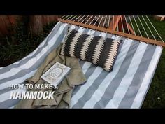 a hammock with a book laying on it