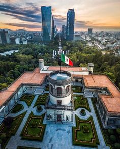 an aerial view of a building in mexico