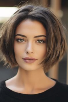 Trendy bob hairstyle ideas | hairstyle tutorial ideas Trendy Bob Hairstyles, Chin Length Hair, Hair Cut Ideas, Short Hair Ideas, Short Layered Haircuts, Short Layered