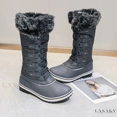 Lasaky - High-Top Leg Support Thick Fleece Snow Boots Fur Snow Boots, Baby Boy Jackets, Waterproof Snow Boots, Skirt And Sneakers, Leg Support, Mens Boots Fashion, Formal Shoes For Men, Boot Types