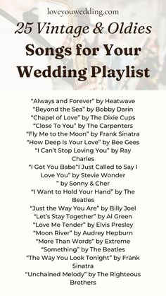 the wedding playlist for 25 vintage & oldies songs for your wedding playlist