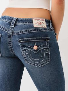 BECCA LOW RISE BIG T BOOTCUT JEAN Miss Me Low Rise Jeans, G Rise Jeans, Low Rise Jeans Boot Cut, Vintage Low Rise Jeans, Low Rise Jeans Outfit 2000s, Low Rise Jeans 2000s, Low Rise Baggy Pants, True Religon Jeans, 00s Jeans