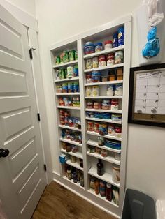 the pantry is stocked with all kinds of food