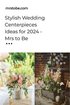 wedding centerpieces for mr and mrs to be, with flowers in vases