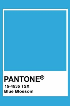 pantone's blue blossom color is shown with the name and number on it