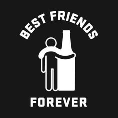 the best friends forever sticker is shown on a black background, with white lettering