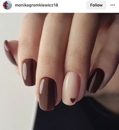 Ongles Beiges, Brown Nail Art, Brown Nails Design, Simple Fall Nails, Nagellack Trends, Beige Nails, Simple Gel Nails, Casual Nails