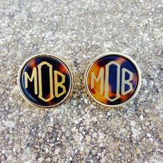 Monogram tortoise stud earrings A Monogram, Southern Style, Girls Best Friend, Bling Bling, Tortoise, Wedding Favors, My Jewellery, Style Me, Products I Love