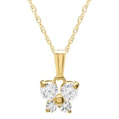 Kiddie Kraft 14KT Yellow Gold Cubic Zirconia 15&quot; Childrens Butterfly Pendant Diamond Birthstone, Mens Chain Necklace, Baby Jewelry, Bracelet Online, Initial Jewelry, Stone Heart, Religious Jewelry, Butterfly Pendant, Chains For Men