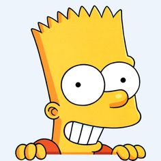 the simpsons character is smiling with his eyes wide open