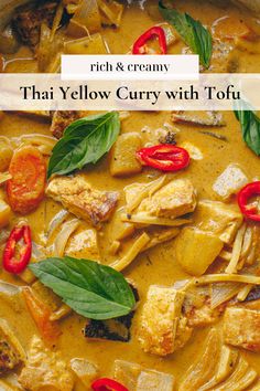 thai yellow curry with tofu and red peppers