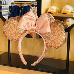 Disney Parks Rose Gold Mouse Ears Bow Headband ~Official Disney Parks Merchandise ~One Size Fits Most (Adults & Kids) ~Brand New With Tags ~Rose Gold Sequin Sparkle Mouse Ears Featuring A Gorgeous Satin Pink Sparkle Bow. ~Comfortable Non-Slip Interior ~This Will Be A Hit On Your Next Vacation To The Magic Kingdom! ~Save Money! Minnie/Mickey Mouse Ears Are Expensive At The Parks! ~Bundle Multiple Listings Marked With ’S To Save! 2/$55~(That’s Only $27.50 Per Item!) Or 3/$75~(That’s Only $25 Per I Pink Disney Ears, Gold Mickey Ears, Rhinestone Mickey Ears, Bambi Mickey Ears, Disney Ears Rose Gold, Rose Gold Minnie Ears, Minnie Mouse Headband, Disney Minnie Mouse Ears, Minnie Ears Headband