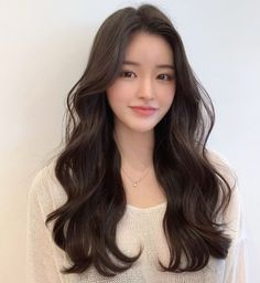 Unique wavy hairstyle ideas | Trendy hairstyle ideas | Easy hairstyle ideas Korean Curly Hair Long, Wavy Korean Hair, Korean Perm Medium Wavy Hair, Korean Curly Hair, Korean Long Hairstyle, Asian Hair Perm, Korean Wavy Hair, Korean Perm, Korean Long Hair