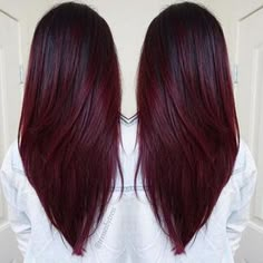 Cherry Bombre, Brunette Ombré, Hair Color Cherry Coke, Pelo Color Borgoña, Pelo Color Vino, Berry Hair, Dark Burgundy Hair, Dream Hairstyles, Lovely Hairstyles