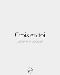 an advertisement for the brand crois en toi, which is written in black and white