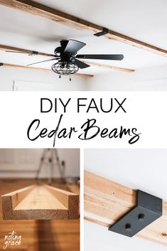 the diy faux cedar beams are so easy to make