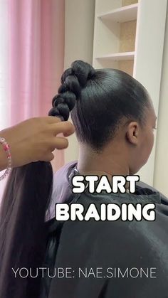 Adding Hair To Ponytail Braid, How To Braid Ponytail For Black Women, Ponytail Styles With Braiding Hair, Fish Tail Braid Sleek Ponytail, Kanekalon Hairstyles Black Women, How To Do A Long Braid Ponytail, Jumbo Braided Ponytail, Poodle Ponytail Hairstyle, Flat Twist Ponytail Hairstyles