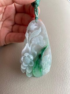 🌈 Flower Jadeite Jade Pendant, Light Green 🌷 Untreated Natural Jadeite/ Grade A Jade 🌷 Certified : YES 🌷 Jade from Myanmar/ Burma 🌷 Dimensions : 71 x 38.8 x 10.8 mm 🌷 Color : Light Green 🌷 Free standard shipping from Hong Kong with tracking provided 🌷 Take approximately 7-21 days to arrive worldwide Lavender Green, Jade Bangle, Gemstones Jewelry, Jade Stone, Star Flower, Jade Pendant, Gorgeous Jewelry, Burmese, Diamond Crystal