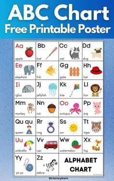 the abc chart for children to learn how to use it in their handwriting and writing skills