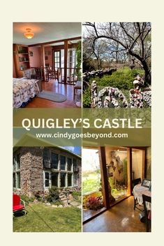 a collage of photos with the words quilly's castle