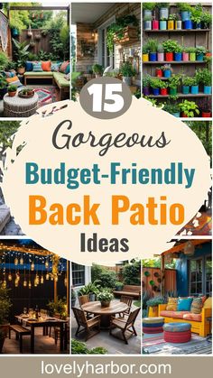 15 Gorgeous Budget-Friendly Back Patio Ideas 2 Small Decks And Patios Seating Areas, Unique Patio Ideas Creative, Small Rental Backyard Ideas, Rustic Patio Decor, Backyard Deck Ideas On A Budget Simple, Comfy Patio Ideas, Small Outdoor Patio Ideas On A Budget, Small Patio Seating Ideas, Easy Patio Ideas On A Budget