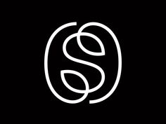 the letter s is inscribed in white on a black background