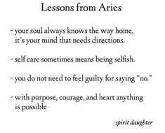 a poem with the words lessons from aries written in black and white on it