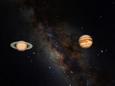 an artist's rendering of the planets in space