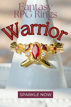 Shop our collection of magical RPG rings that are perfect for your next DnD session. Get our warrior ring in gold, silver, or rose gold. Engagement Rings Moonstone, Warrior Rpg, Fairytale Engagement Ring, Fantasy Engagement Rings, Dnd Jewelry, Dnd Cosplay, Fairytale Engagement Rings, Rings Moonstone