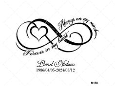 a couple's love is forever in my heart tattoo design