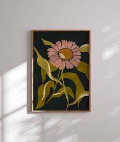 a painting hanging on the wall next to a window